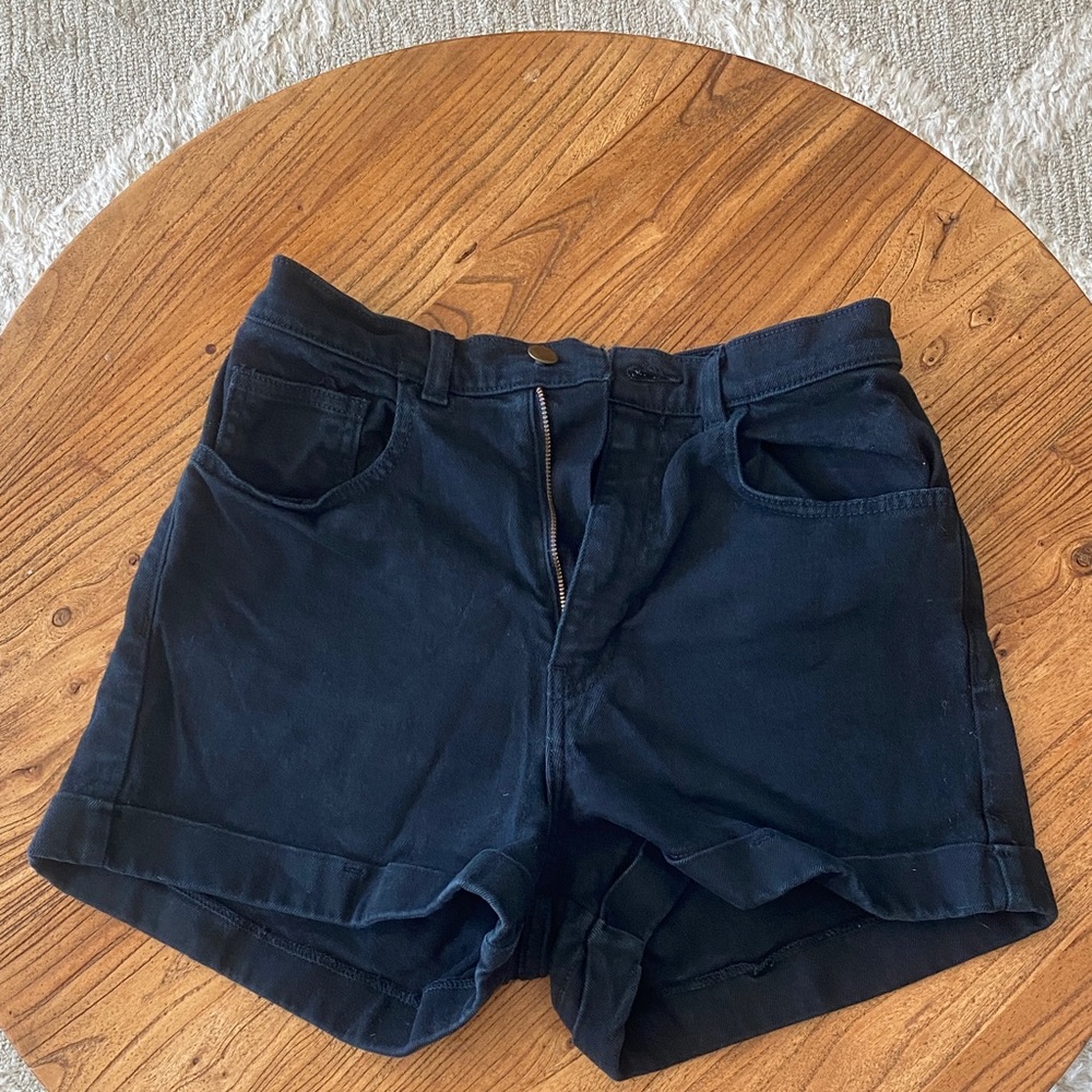 American Apparel Black Denim Shorts
